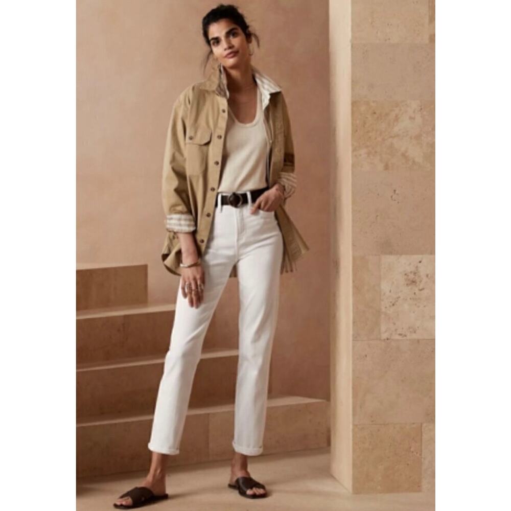 NWT Banana Republic Ultra High Rise Slim Straight Jeans White Women Size 28 - Picture 10 of 11